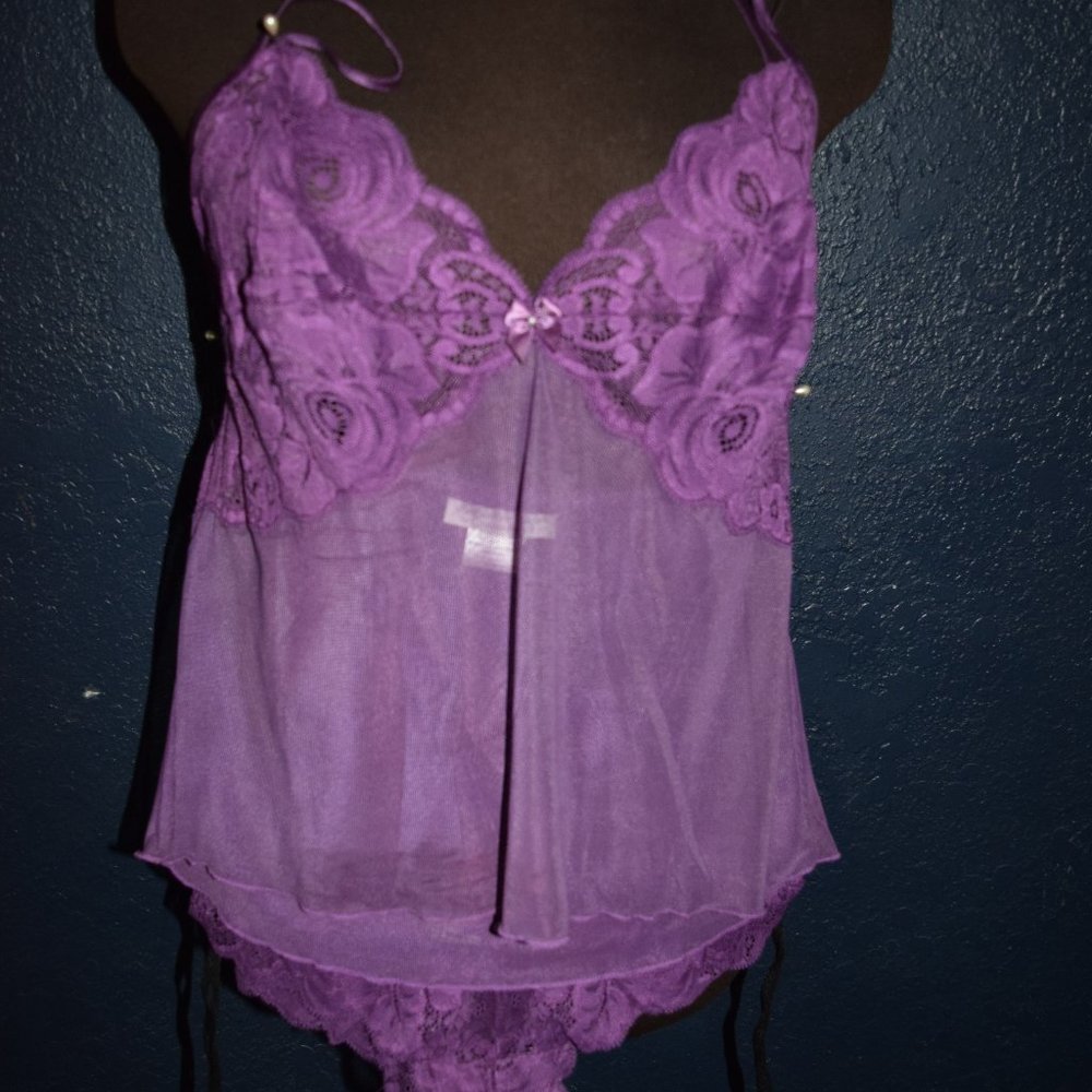 Ladies Purple Lingerie Cami Set